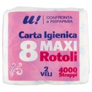 8 Maxi Rotoli Carta Igienica 2 Veli U! Confronta e Risparmia